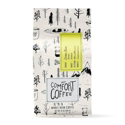 Mt. Comfort Coffee Costa Rica Medium Roast, 12 Ounce - Flavor Notes of Dark Chocolate, Citrus Fruit and Tropical Nuts - Sourced From Small, Peruvian Coffee Farms - Roasted Whole Beans