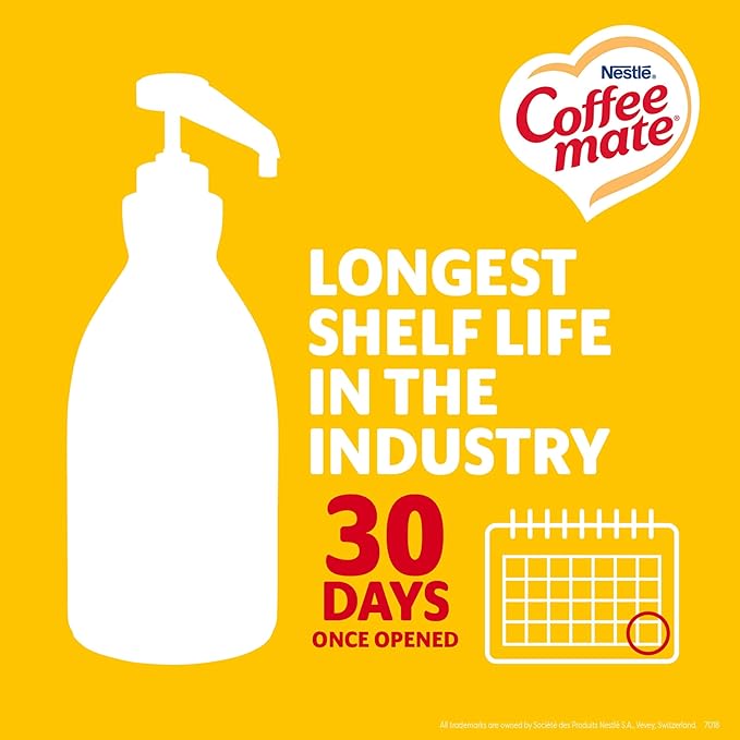 Nestle Coffee mate Coffee Creamer, Hazelnut, Concentrated Liquid Pump Bottle, Non Dairy, No Refrigeration, 50.7 fl oz (Pack of 2)