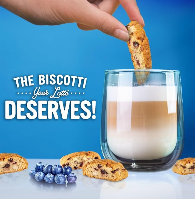 Cooper Street Twice-Baked Blueberry Lemon Biscotti Cookies (16 oz) – Over 50 Biscotti per Bag Loaded with Real Fruit, Italian Style Snacks Ideal with Coffee or Tea - Dairy, Peanut & Soy Free, Kosher