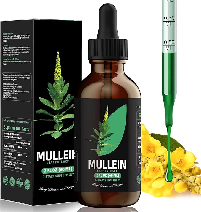 YUMOYI Chlorophyll&Mullein Drops for Lungs - Support Lung Cleanse & Respiratory Function for Healthy Breathing - Natural Supplement, Tincture Drops | Non-GMO, Vegetarian | 1 Month Supply