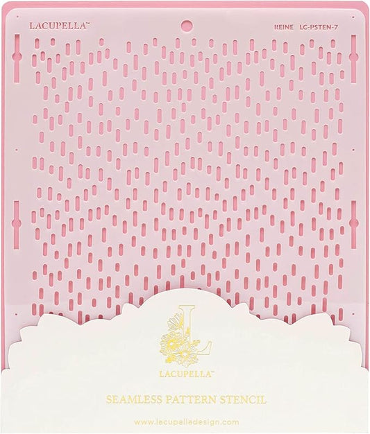 Cake Baking Stencil - Seamless Delicate Pattern for Decorating Tall Double Barrel Cake to Use with Buttercream, Royal Icing, Ganache, Paint, Airbrush (Reine)