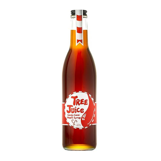 Tree Juice Peppermint Candy Cane Maple Syrup | 100% Pure Grade A Maple Syrup | All Natural, Non GMO, Vegan, Gluten Free, Vegetarian, Paleo | 12 Ounce Bottle