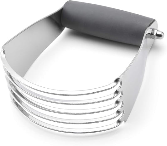 Spring Chef Medium Size Gray Dough Blender For Baking, Professional Dough Cutter Tool, Stainless Steel Pastry Cutter Tool with Durable & Thick Blades, Dishwasher Safe Pastry Blender for Easy Mixing