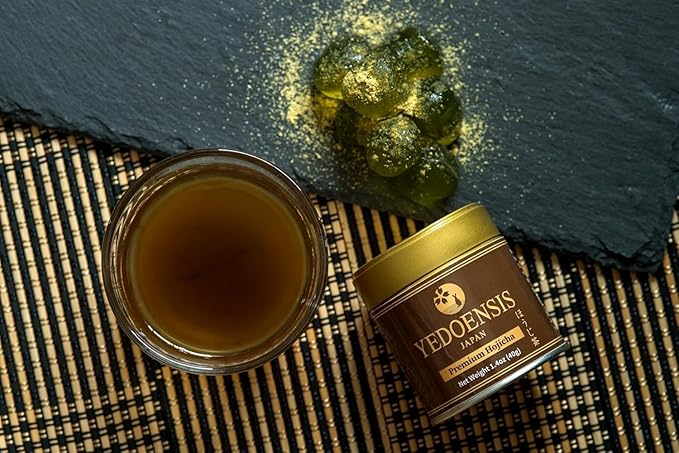 YEDOENSIS Hojicha Powder - Organic Japanese Roasted Green Tea Powder, JAS Certified Organic Vegan Gluten-Free (40g)