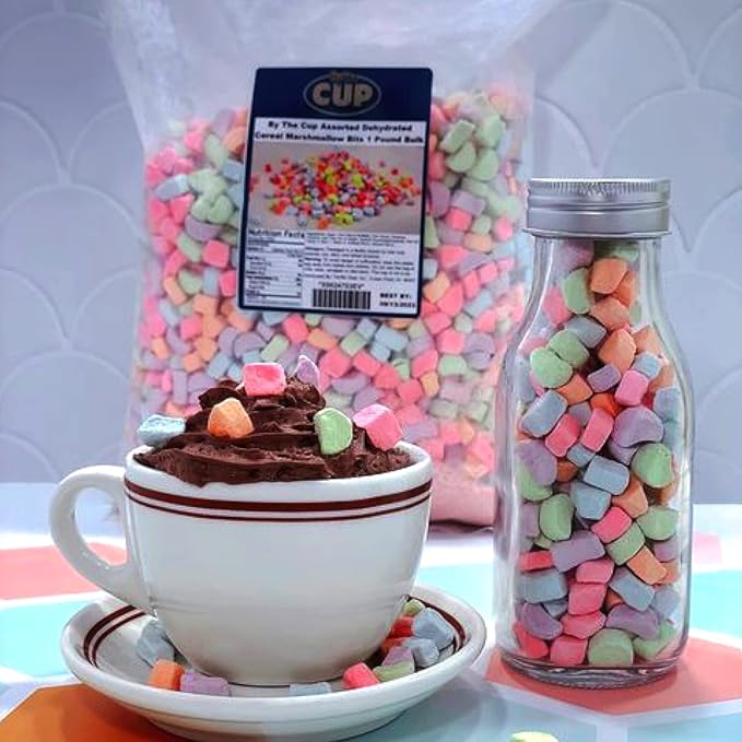 By The Cup Assorted Dehydrated Cereal Marshmallow Bits, 2 lb Bulk Bag