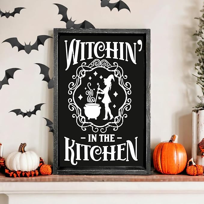 Halloween Stencils for Painting 11.7”x8.26” Reusable Halloween Stencil A4 Skeleton Witch Black Cats Draw Templates for Wood Signs Walls Windows Door Mat Fabrics