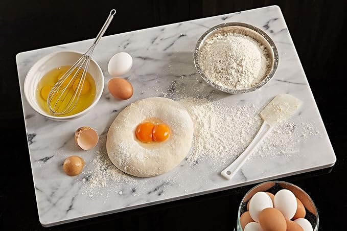 JEmarble Pastry Board 16x20 inch with Non-Slip Rubber Feets for Stability Perfect for Keep the Dough Cool and Chocolate Tempering(Premium Quality)