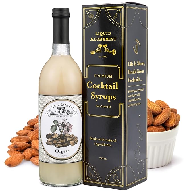 Liquid Alchemist Orgeat Syrup for Cocktails - Real Ingredients Make Our Almond Syrup the Perfect Mai Tai Mix - Non-GMO, Gluten Free & Vegan (25 oz)