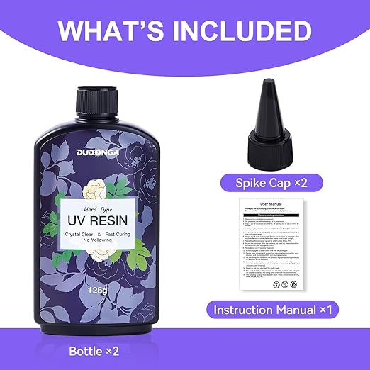 UV Resin 250g, DUDONGA Fast Curing Upgraded Crystal Clear Epoxy Resin Hard Type for Jewelry Making, Craft, DIY