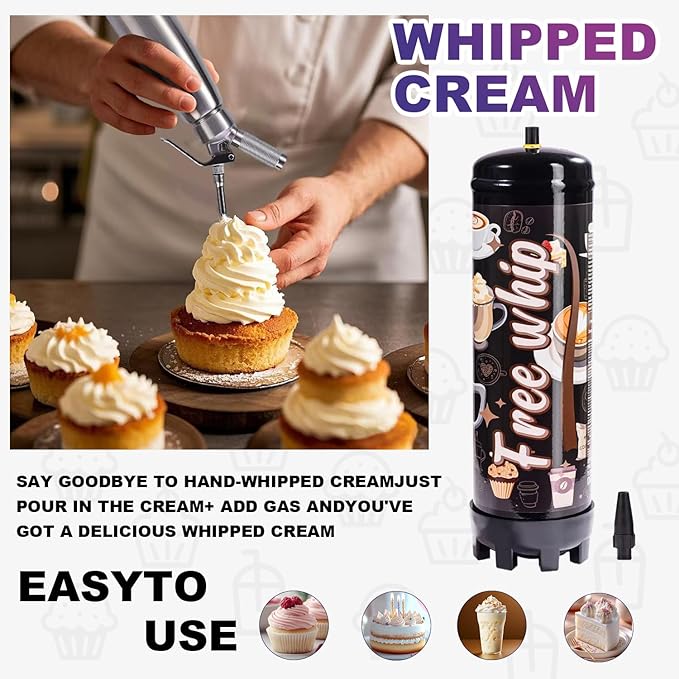 1364g Whipped Cream Charger 2.2L Whip Cream Charger Cartridges Whip Cream Charger Cylinder Food Grade Original Flavor (99.99% purity gas) 4-Pack