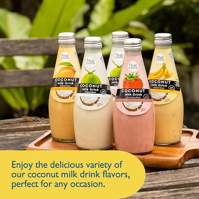 Thai Coco - Banana Coconut Milk Drink with Nata De Coco - 9.8 fl. oz. 4 Pk