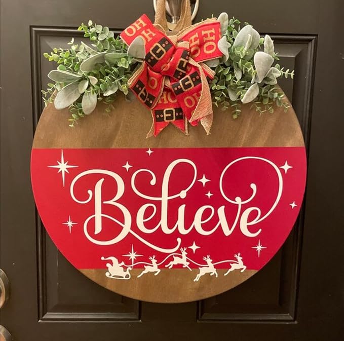 Large Christmas Stencils 12” Christmas Stencil for Painting on Wood Holiday Stencils for Crafts Reusable Merry Christmas Drawing Templates for Door Hanger Porch Wreath Doormat Decor
