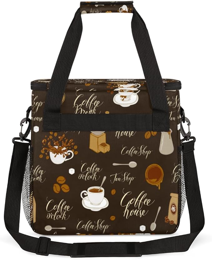 cfpolar Coffee Maker Storage Bag, Waterproof Travel Carrying Storage Tote Bag Organizer Case, Compatible with K-Mini or K-Mini Plus, And Suitable for Other Accessories， With Pockets for K-Cup Pods