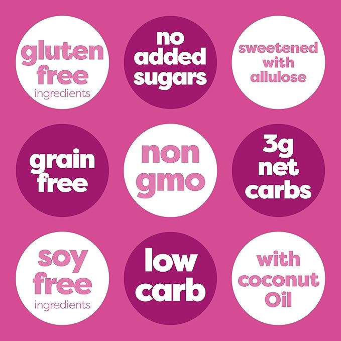 Kiss My Keto Sugar Free Granola, Strawberry Vanilla 4-Pack – Curb Cravings with Few Net Carbs – Allulose Sweetened, Resealable & Gluten-Free Crunchy Clusters – Grain Free Granola Great With Yogurt or Milk