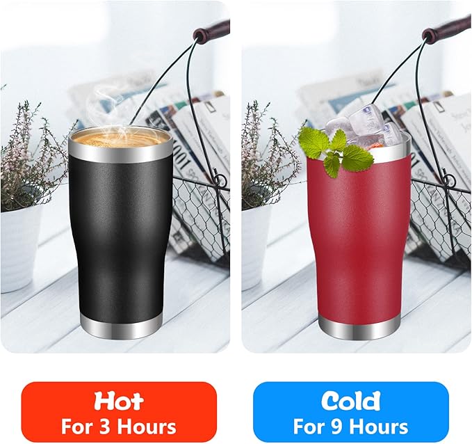 VEGOND 20oz Tumbler Stainless Steel Tumbler Cup with Lid And Straw Vacuum Insulated Double Wall Travel Coffee Mug(Black 1 Pack)
