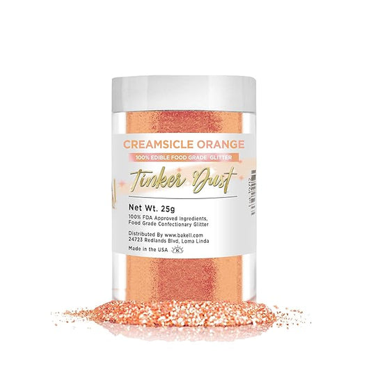 Creamsicle Orange Tinker Dust - (25g 1x Jar) | Add a Sweet Touch to Your Delicacies, Drinks and Desserts with Edible Glitter!