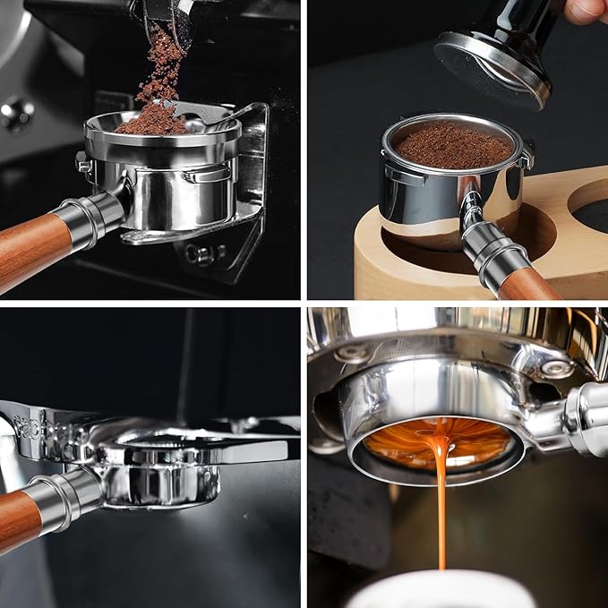 51mm Bottomless Portafilter 3 Ears Fits for CASABREWS CM5418, 3700Essential, 3700Gense, 3700Pro, Gevi 51mm 3 Ears Grouphead, Mr. Coffee Espresso and Cappuccino Machine, Stainless Steel Filter Basket