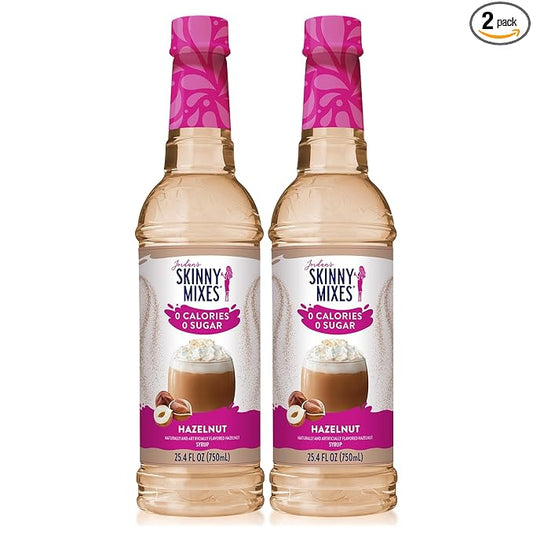 Jordan's Skinny Syrups, Hazelnut Coffee Syrup, Sugar Free, 25.4 Ounces (Pack of 2), Zero Calorie Drink Flavoring & Mixes