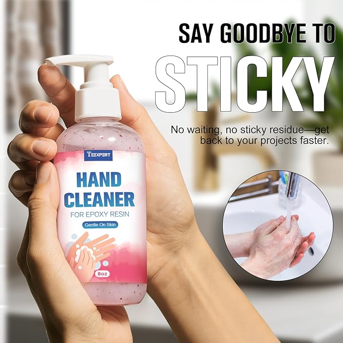Teexpert Resin Remover Gel 8OZ Hand Cleaner For Epoxy Resin All-Natural Gentle & Moisturizing Hand Cleanser Ideal for Removing Uncured Resin Molds Tools