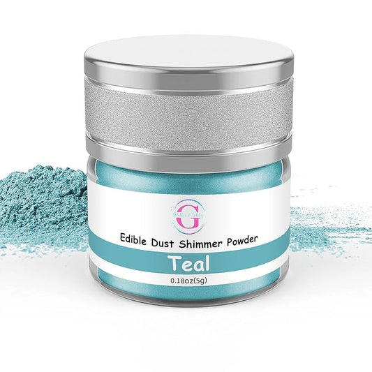 Glitter & Glitz Edible Glitter for Drinks - Premium Drink Glitter Edible Dust for Cocktails, Baking, Brew, Champagne - Luster Dust and Cocktail Glitter - Edible Glitter for Drinks Decoration (Teal, 5Grams)