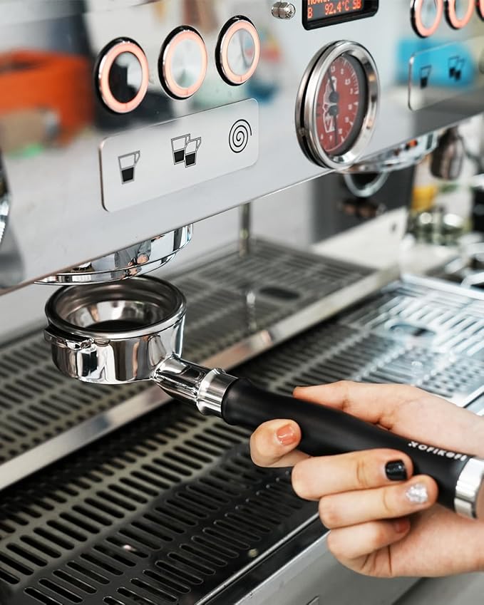 54mm Bottomless Portafilter, 3 Ears Bottomless Naked Portafilter Compatible with Breville/Sage Barista Express BES870/876/878/880/881/450/500/810/840, with Puck Screen and 18g Filter Basket