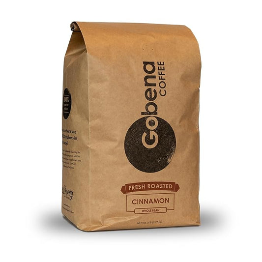 5lb Cinnamon Whole Bean Medium Roast Coffee, 100% Arabica Coffee, 80oz, Bulk Bag