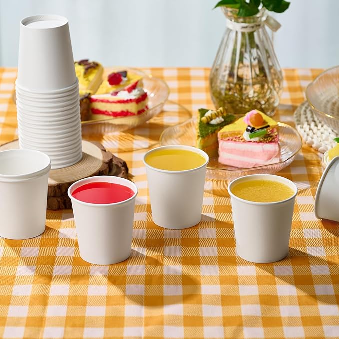 LITOPAK 300 Count 6 oz Paper Cups, Disposable White Paper Coffee Cups, Hot Beverage Drinking Cup for Coffee, Water, Juice, and Espresso