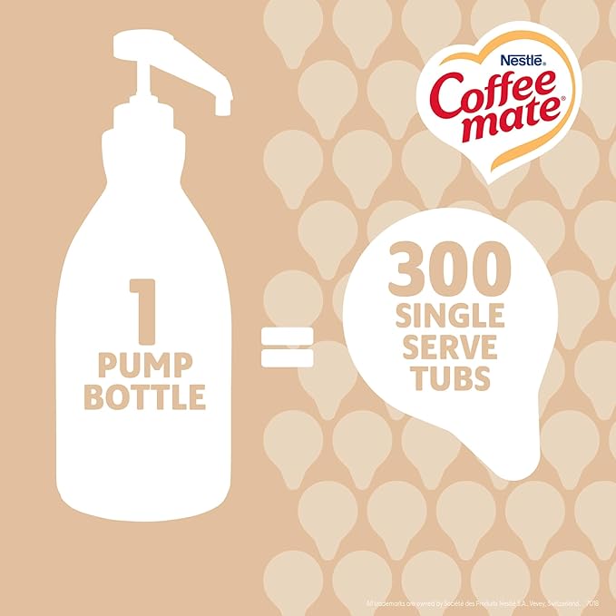Nestle Coffee mate Coffee Creamer, Sweetened Original, Concentrated Liquid Pump Bottle, Non Dairy, No Refrigeration, 50.7 oz (Pack of 2)