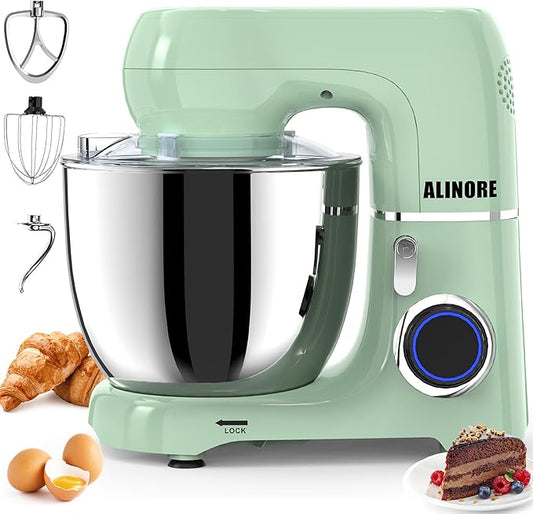 Stand Mixer, 6.5QT 660W 10-Speed Tilt-Head Electric Kitchen Stand Mixer, Food Mixer with Dishwasher-Safe Dough Hook, Egg Whisk, Flat Beater for Baking, Cake and Most Home Cooks (Green)