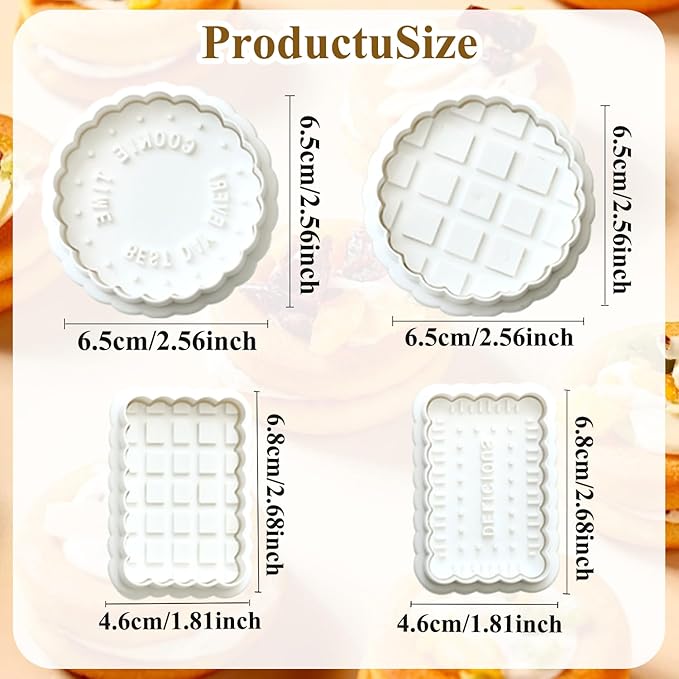 4 Pcs Cookie Press Mold, Waffle Cookie Stamp Mold, With Cute Cat Paw Shaped Plunger Stamp, Easy to Use, for Treats DIY Baking, Cake, Pastry