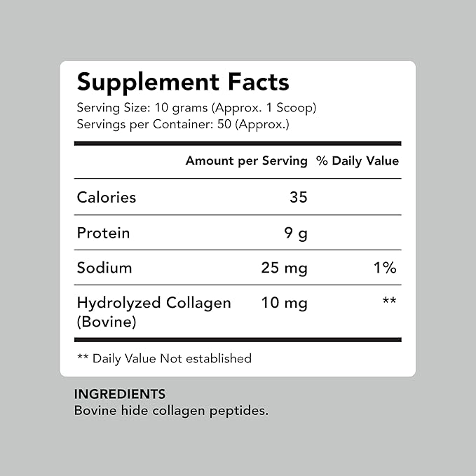 AMANDEAN Collagen Peptides Powder (17.6oz). Grass-Fed Hydrolyzed Protein Supplement. Promotes Healthy Joints, Skin, Hair, Nails. Unflavored & Easy to Mix.