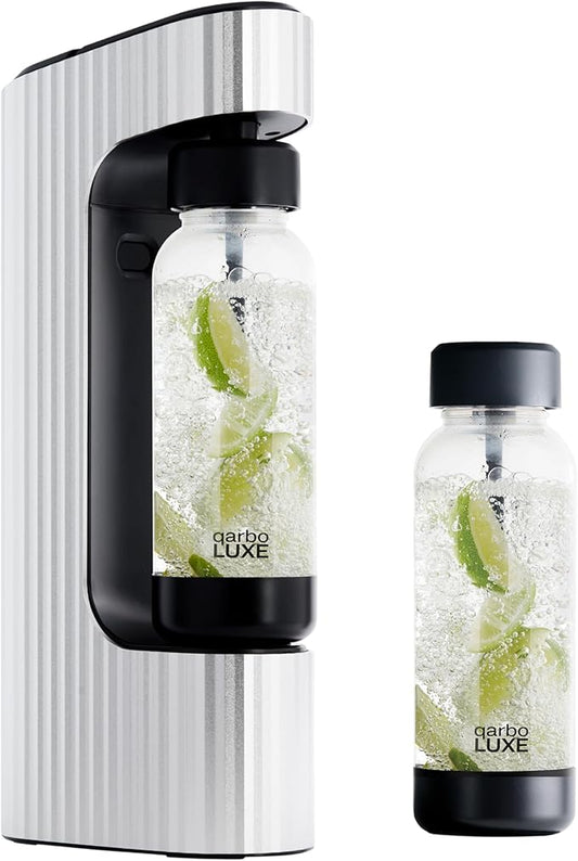 Twenty39 qarbo LUXE Premium Sparkling Water Maker - Anodised Aluminium Carbonator for Home, Carbonates Any Drink (CO2 Cylinder Sold Separately)