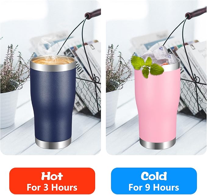 VEGOND 20oz Tumbler Stainless Steel Tumbler Cup with Lid And Straw Vacuum Insulated Double Wall Travel Coffee Mug(Pink 1 Pack)