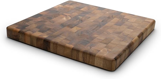 Ironwood Gourmet 28218 Square Charleston End Grain Chef's Board , Acacia Wood 14" Square