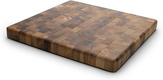 Ironwood Gourmet 28218 Square Charleston End Grain Chef's Board , Acacia Wood 14" Square