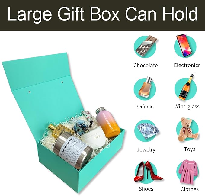 Joyscoop Large Gift Box 13 x 9 x 4.3 inch with Magnetic Lids, Luxury Gift Box for Mother's Day, Birthday, Weddings, Baby Showers, and More