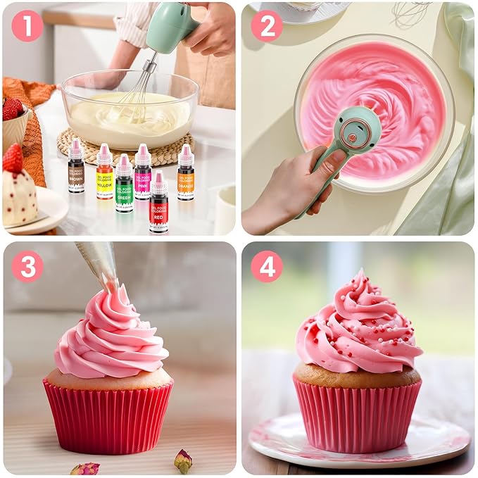 Gel Food Coloring 12 Colors Set for Cake Decorating,Cherrysea Edible Food Dye for Baking Royal Icing Cookie Supplies Gluten Free Food Grade Food Coloring Gel Kits, 0.25 Fl. Oz/Bottles