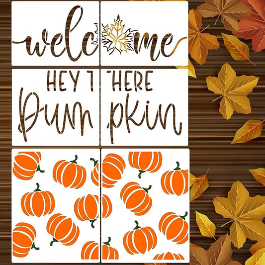 Fall Stencils for Door Mats 27”x14” Fall Doormat Stencils Pumpkin Stencil Templates for Doormat Wood Signs DIY Crafts Decor