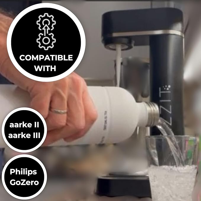 Stainless Steel Carbonation Bottle and Water Bottle | Compatible With Philips Carbonation Soda Maker and Aarke Soda Makers, Dishwasher Safe