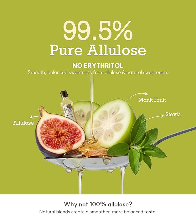 My Normal Keto Allulose 32oz - Allulose 99.52%, Monk Fruit, Stevia Blend Thin Syrup, Zero Calorie Sweetener, 1:1 Sugar Substitute, Low Glycemic, Gluten Free, Zero Net Carbs, Zero Sugar