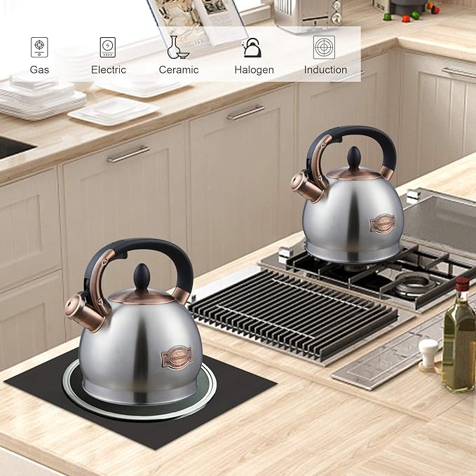 Tea Kettle -2.8 Quart Tea Kettles Stovetop Whistling Teapot Stainless Steel Tea Pots for Stove Top Whistle Tea Pot