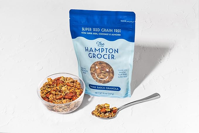 The Hampton Grocer Super Seed Grain Free Granola, 3 pack - Organic, Gluten-Free, Nut-Packed Snack with Pumpkin Seeds, Coconut & Maple Syrup - Small Batch, Handmade, 8oz
