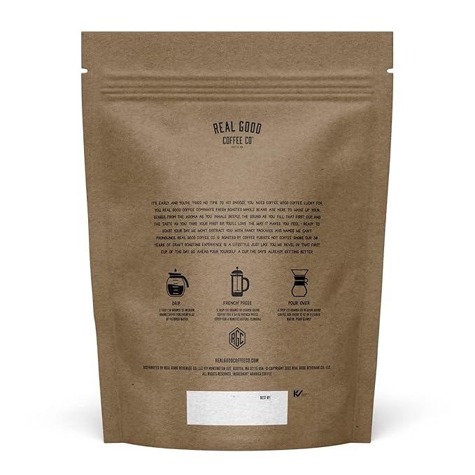 Real Good Coffee Company Medium Roast Ground Coffee - Ground Donut Coffee Flavor - Espresso & French Press Friendly - Crafted from 100% Arabica Beans - 32 Oz - Pack of 1