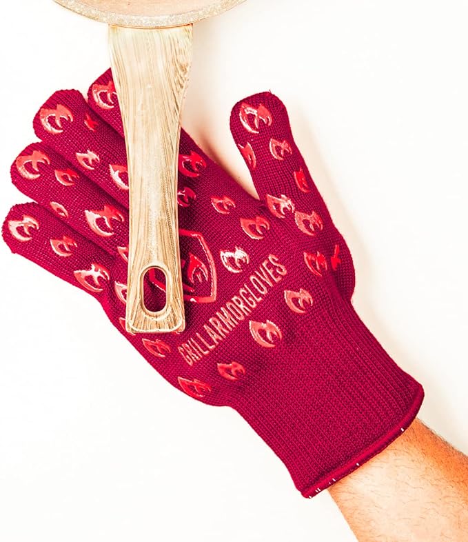 Grill Armor Oven Gloves 932°F Extreme Heat & Cut Resistant Oven Mitts with Fingers for BBQ, Cooking, Grilling, Baking – Accessory for Smoker, Cast Iron, Fire Pit, Camping, Fireplace and More