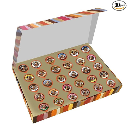 Crazy Cups Deluxe Holiday Flavored Coffee Gift Box, Assorted Flavored Coffee for Keurig K-Cups Machines, Medium Roast Coffee in Recyclable Pods, 30 Count…