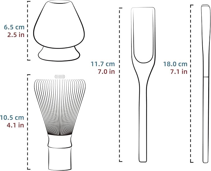 TEANAGOO Matcha Whisk Set, Bamboo Matcha Whisk (Chasen), 4 Pcs Traditional Starter Matcha Set, Scoop (Chashaku) Tea Spoon Whisk Holder, Matcha Accessory, Bamboo Whisk For Matcha Tea (100prongs)