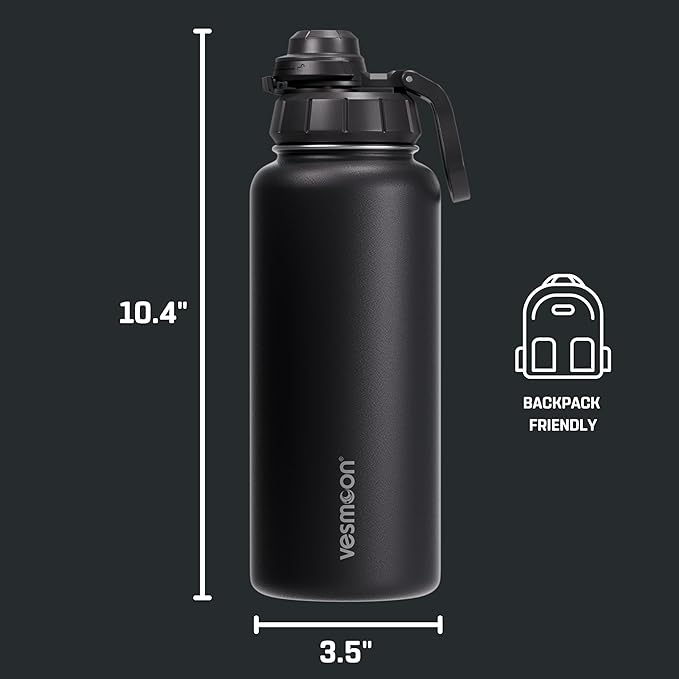 Vessence Tea Infuser Bottle - 32 Oz Insulated Loose Leaf & Fruit Infuser Bottle | Leak Proof with FlowSip Lid