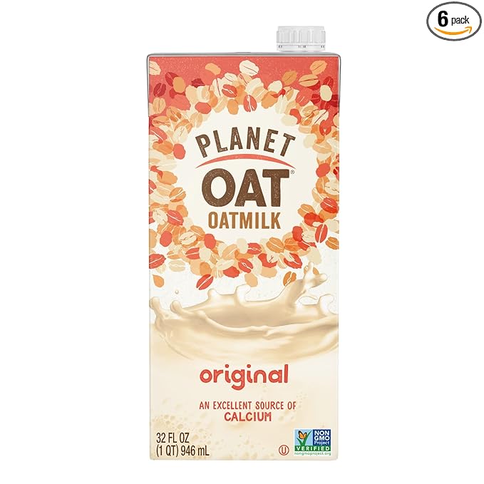 Planet Oat Oatmilk Without Lactose or Dairy NonGMO, Original, 32 Fl Oz (Pack of 6)