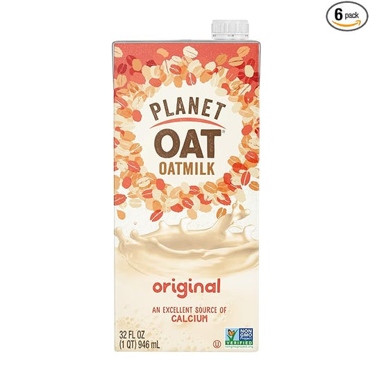 Planet Oat Oatmilk Without Lactose or Dairy NonGMO, Original, 32 Fl Oz (Pack of 6)