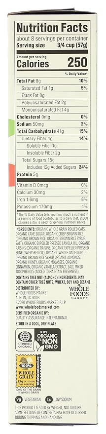 365 by Whole Foods Market, Organic Raisin Granola, 17 Ounce (Pack of 3)